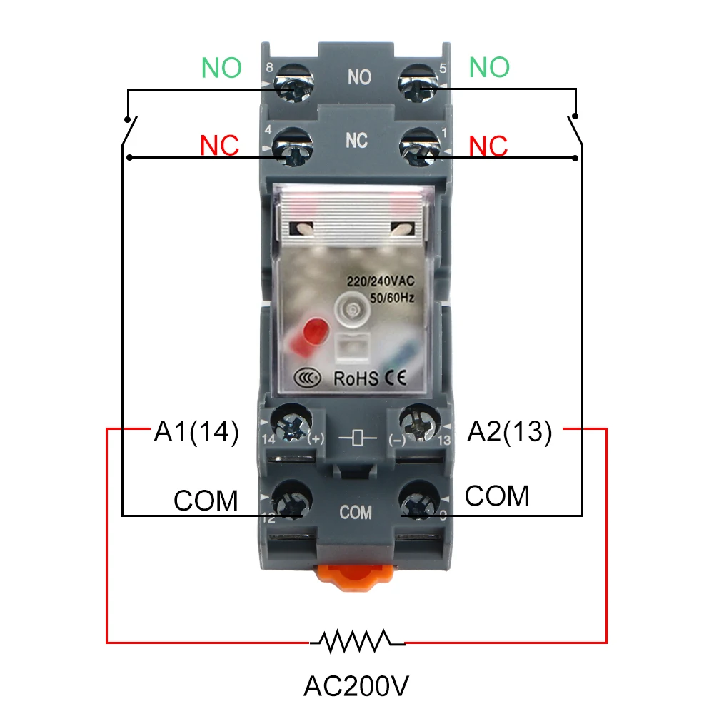 GTRIC Small Intermediate Relay 8pin Coil DPDT LY2NJ HH52P HH62P 12V 24V 220V 380V AC/DC 5A 10A Mini Electromagnetic Relay Switch