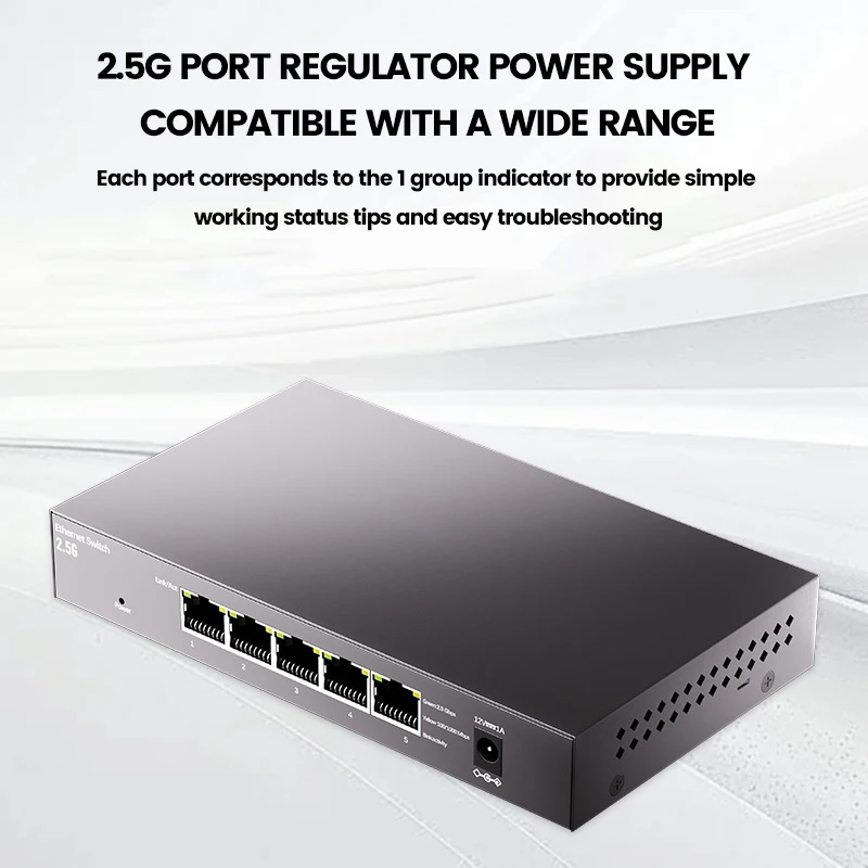 KAYSUS 2.5G 5 port Network Switch 5ports ethernet switch RJ45 hub 2500Mbps Unmanaged Homelab Desktop Wall Mounted Network Switch
