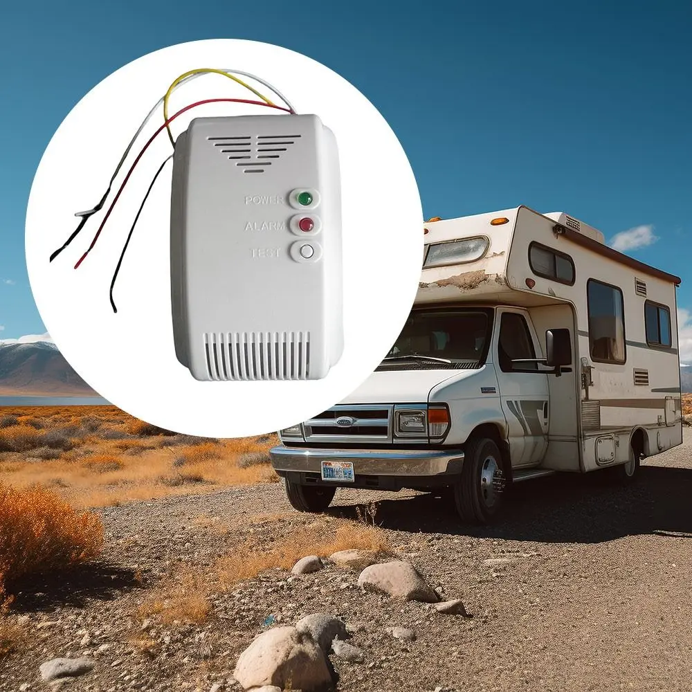 Portable Sound Alarm Propane Butane Sensor Flash Alarm LED Indicator Gas Detector Sensor 12V Power LPG Natural Gas Alarm Camper