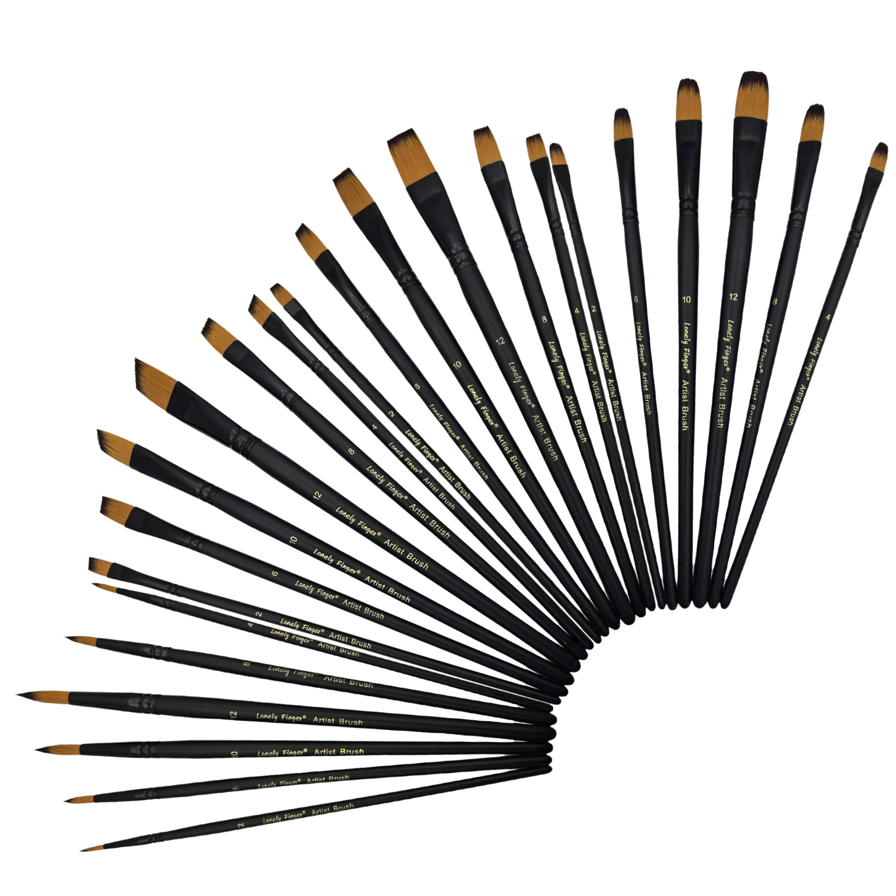 

24-Piece Art Paint Brush Set, Artist Painting Brushes For Acrylic Oil Watercolor Gouache Painting, With Durable Nylon Hair & Lon