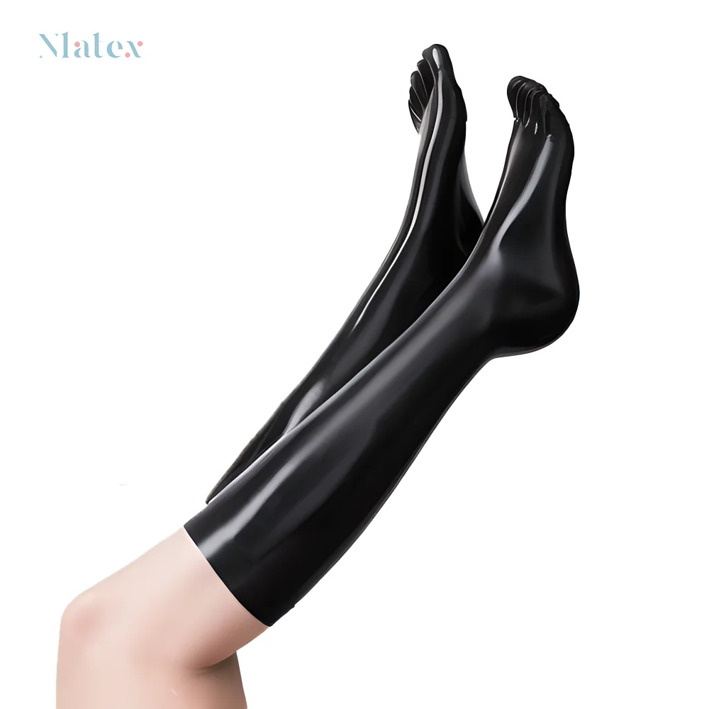 Ultimate Unisex Latex Knee-Length Five Toe Socks for Cosplay - Natural Material, Various Colors, Stylish and Comfortable