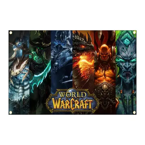 Drapeaux et bannières décoratifs du monde de Warcraft, drapeau de Garage, décor de salle, drapeau Lgbt Y2k pour accrocher, décoration murale, décorations extérieures