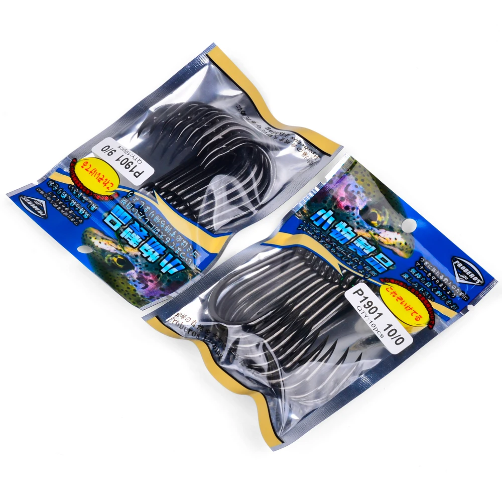 PROBEROS 50 Stück 1/0 # -10/0 # High Carbon Stahl Stacheldraht Scharfe Angelhaken Salzwasser Süßwasser Angelgerät Zubehör Großhandel – Detail 11