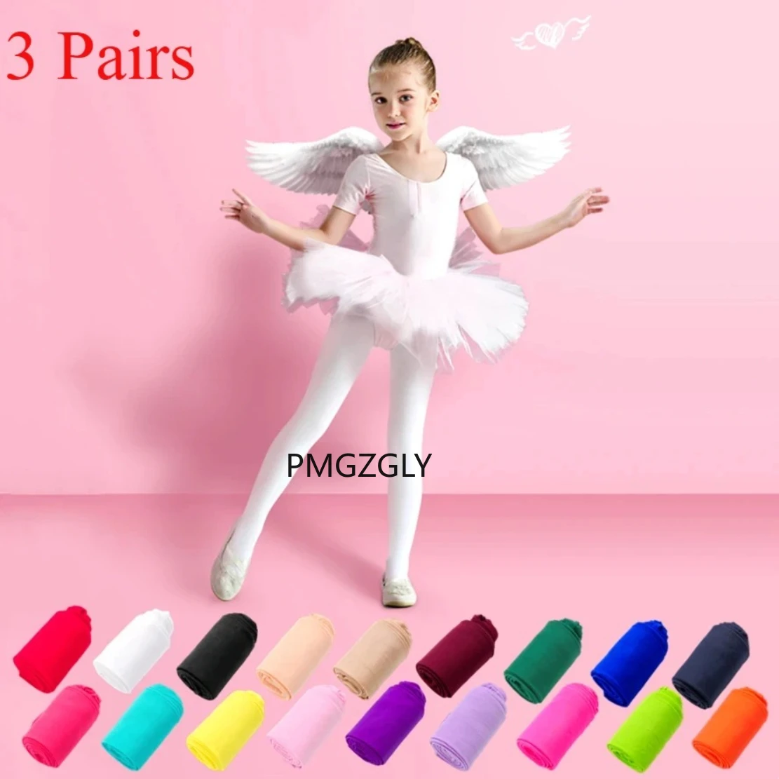 

Children Velvet Stockings 3 Pairs Kids Pantyhose Solid White Ballet Dance Tights For Sock Pants For Baby Girl Leggings