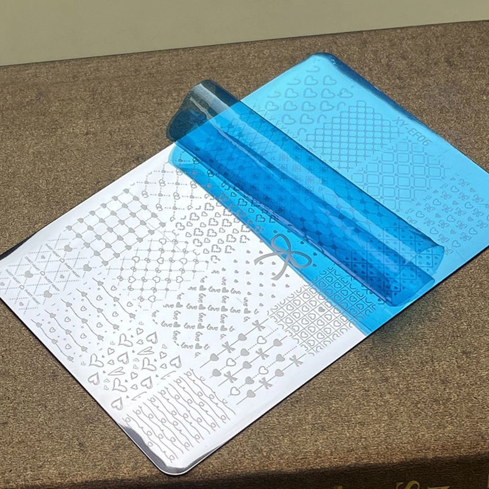 1 قطعة لوحات ختم الأظافر متعددة الأنماط مسمار الفن لوحة الفولاذ المقاوم للصدأ شريط/Bowknot/زهرة/الفرنسية مسمار تصميم أدوات الاستنسل