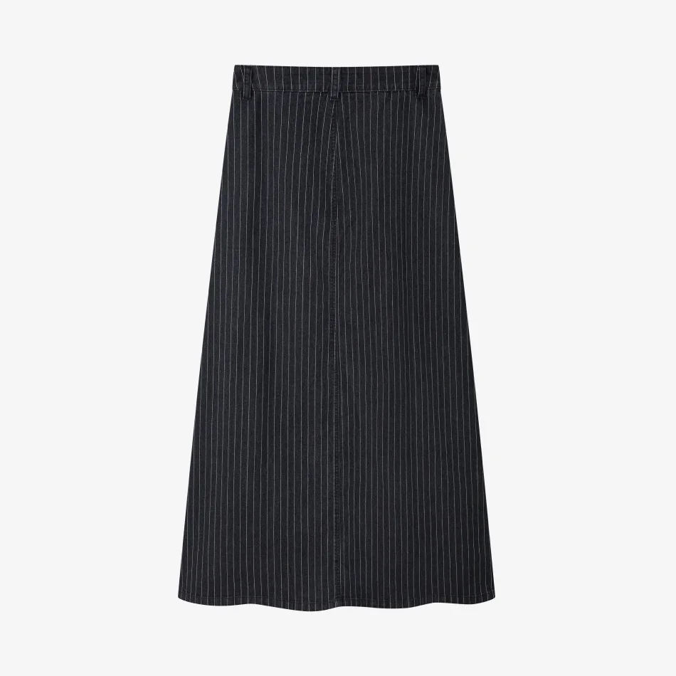 AS AW26 Black pinstripe denim skirt with stretch fashion woman clothes lady wear 10 S7d83f23d415b4bd4b4da8fe0f05366658