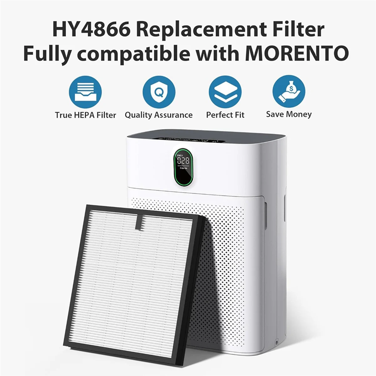 HY4866 True HEPA Air Purifier Replacement Filter for Morento HY4866 / YIOU M1 Air Cleaner Air Purifier Parts