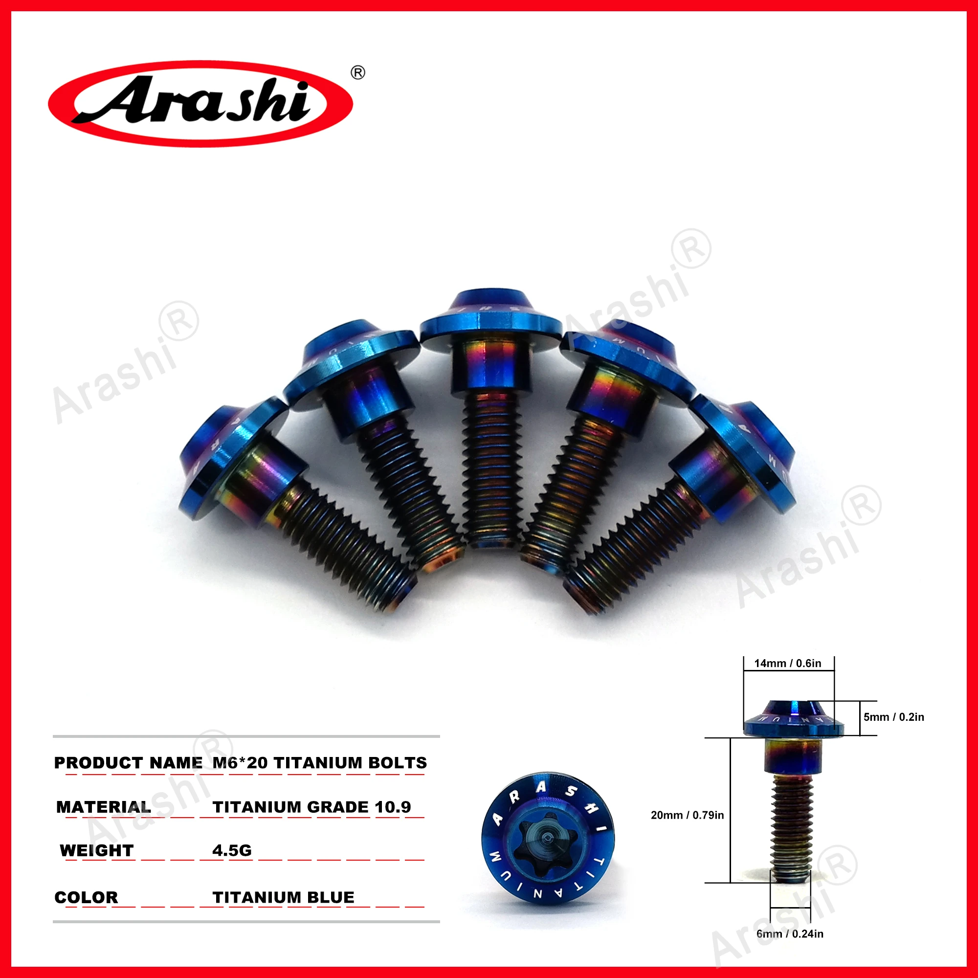 Arashi M6 / M8 Titan Montage Bolzen Bremsscheibe Disk Schrauben Für YAMAHA MT03 MT-07 MT09 YZF R3 Motorrad zubehör