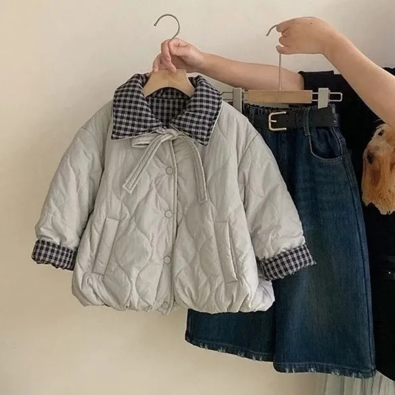 

Girls' Cotton Jacket Autumn/Winter New Fashionable Children's Thickened Double sided Wearing Cotton Coat