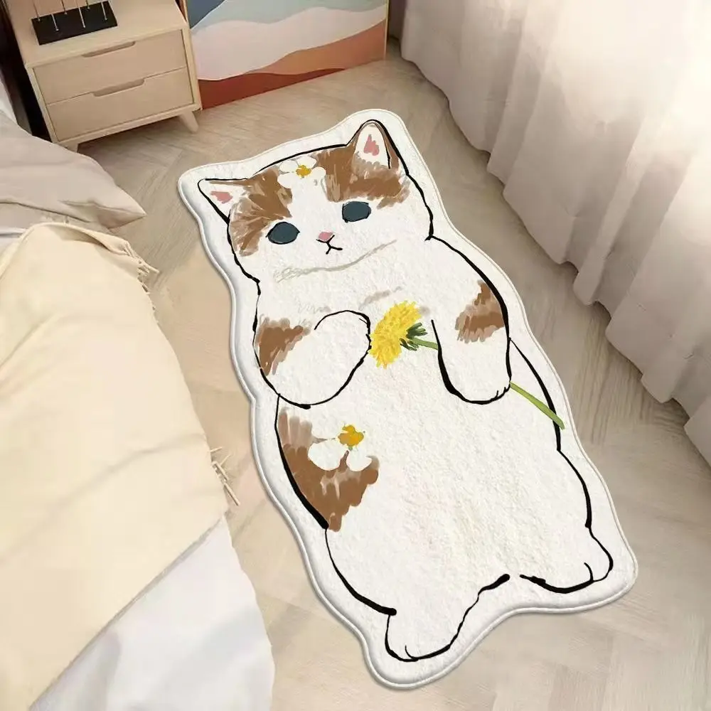 High Quality Anti-slip Imitation Cashmere Carpet Machine Washable Cartoon Shaped Pet Carpet Dirty Resistant Floor Mat Home