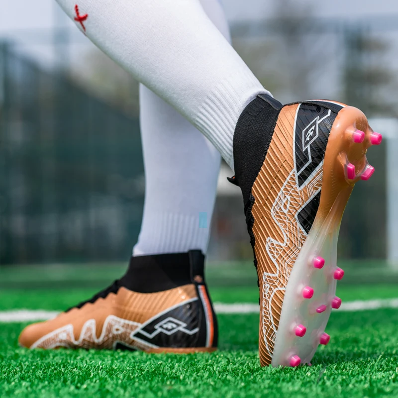 Botas de futebol para homens, tênis de futebol ao ar livre, tênis esportivos de treinamento, respirável, antiderrapante