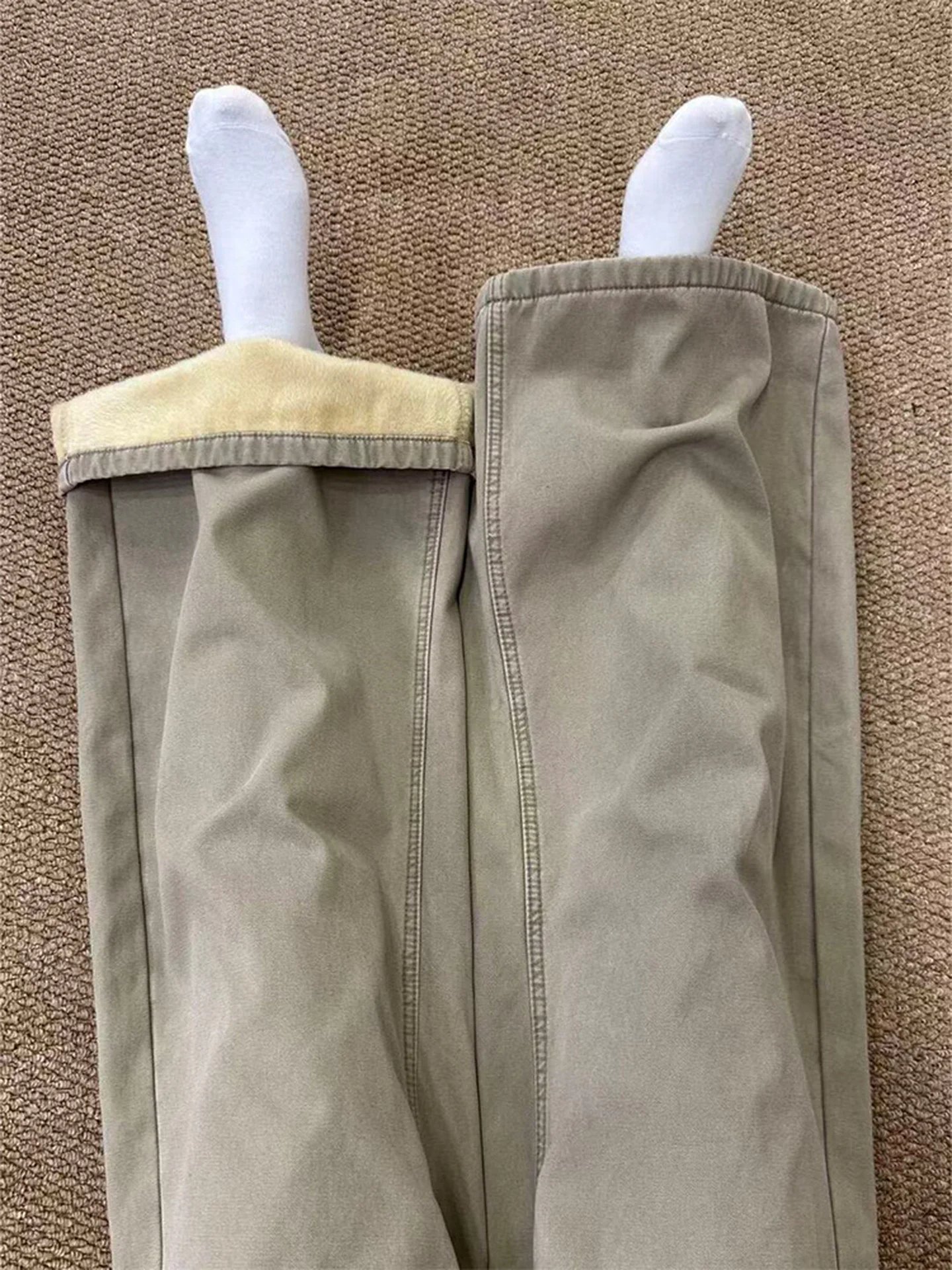 High Waist Fce Gevoerde Waed Denim Jeans Dameswijde Broek met Wijde Pijpen Herfst Winter Nieuwe Sle Amerikaanse Sle Distressed Jeans