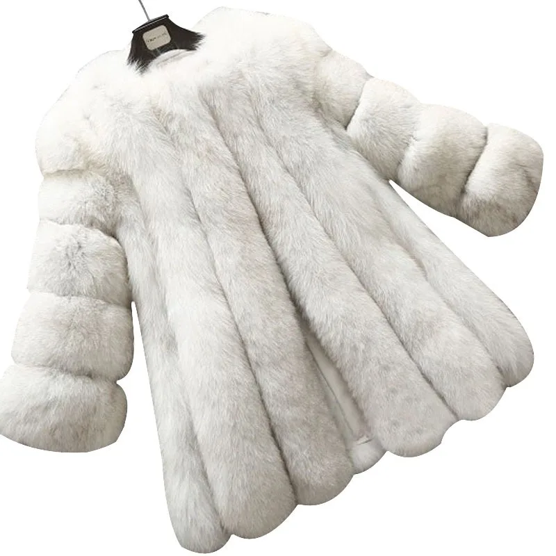 European and American imitation fur coat women's new autumn and winter fox hair medium and long artificial fur fur coat