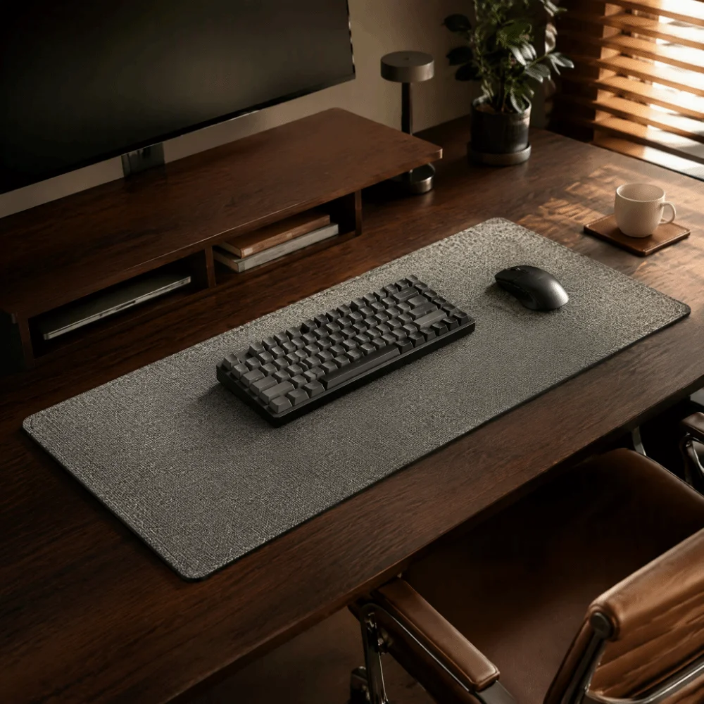 Cotton Linen Texture Waterproof Computer Desk Mat Wear Resistant Non-Slip Mouse Pad Minimalist Large Desktop Protection Mat Work