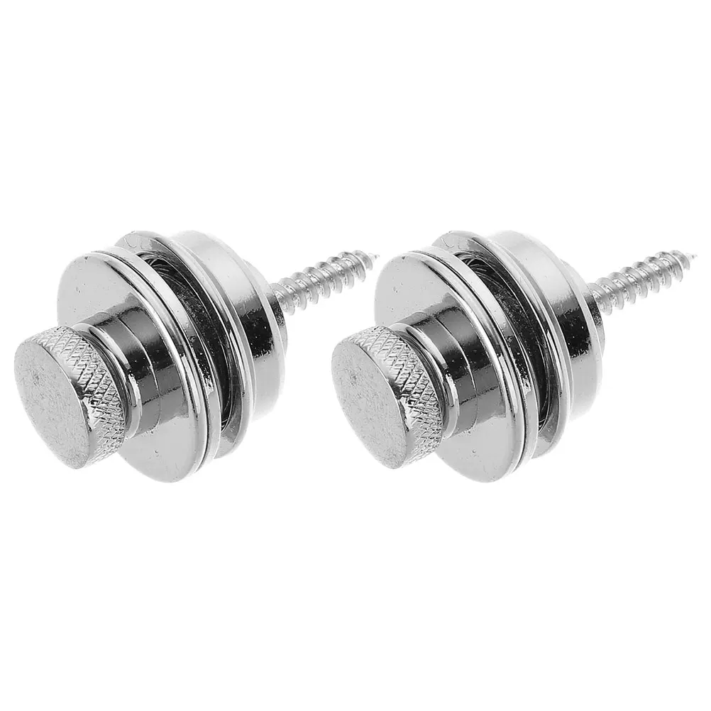 

2pcs Alloy Locks Metal Strap Retainer For Electric Anti-Slip Simple Installation Guitar Accessories Bass Strap Nail Metal Button