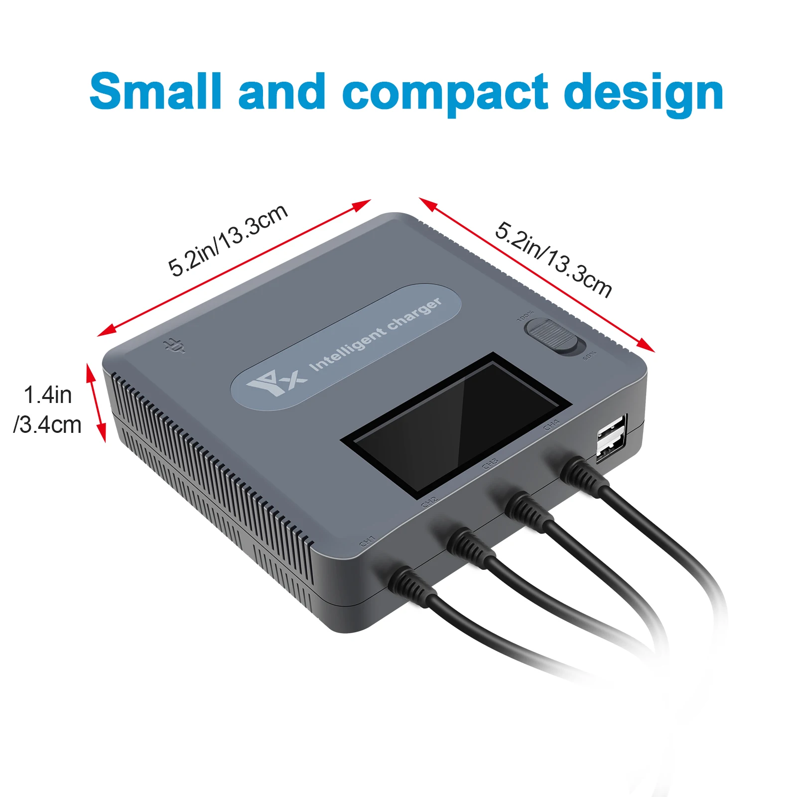 6 in 1 Digital display Battery Charger for DJI Mavic Air 2 /2S Drone  Battery Charging Hub Fast Smart Battery Charger with USB