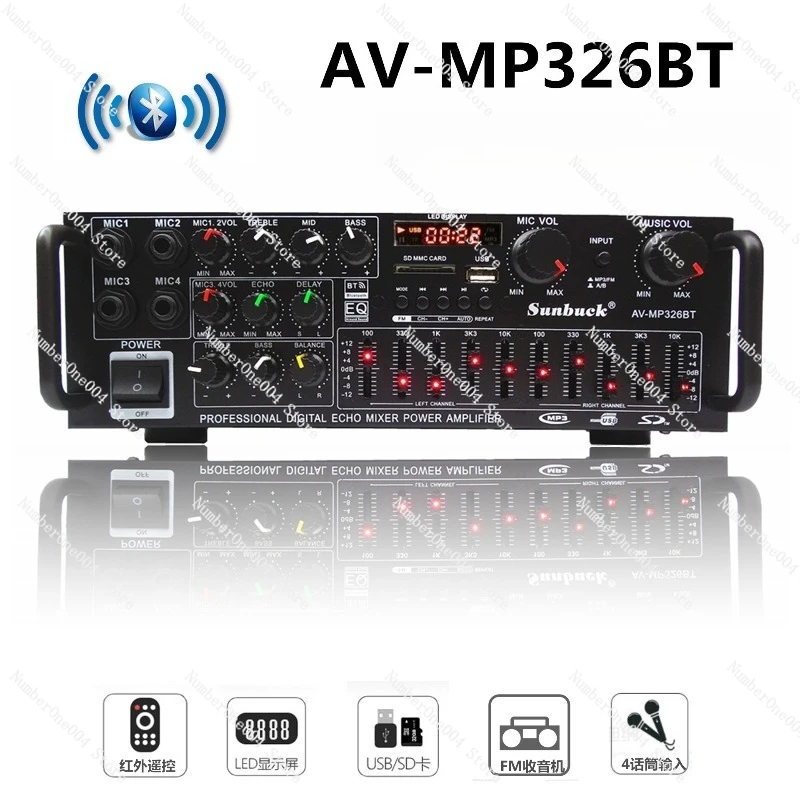

AV-MP220V110V Home Amplifier High Power Bluetooth Square Dance 12V Car Amplifier