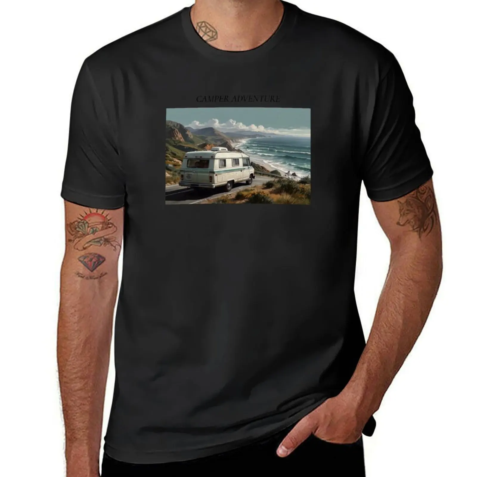 

Camper Adventure Camping Design T-Shirt new edition cute clothes korean fashion graphics plain black t shirts men