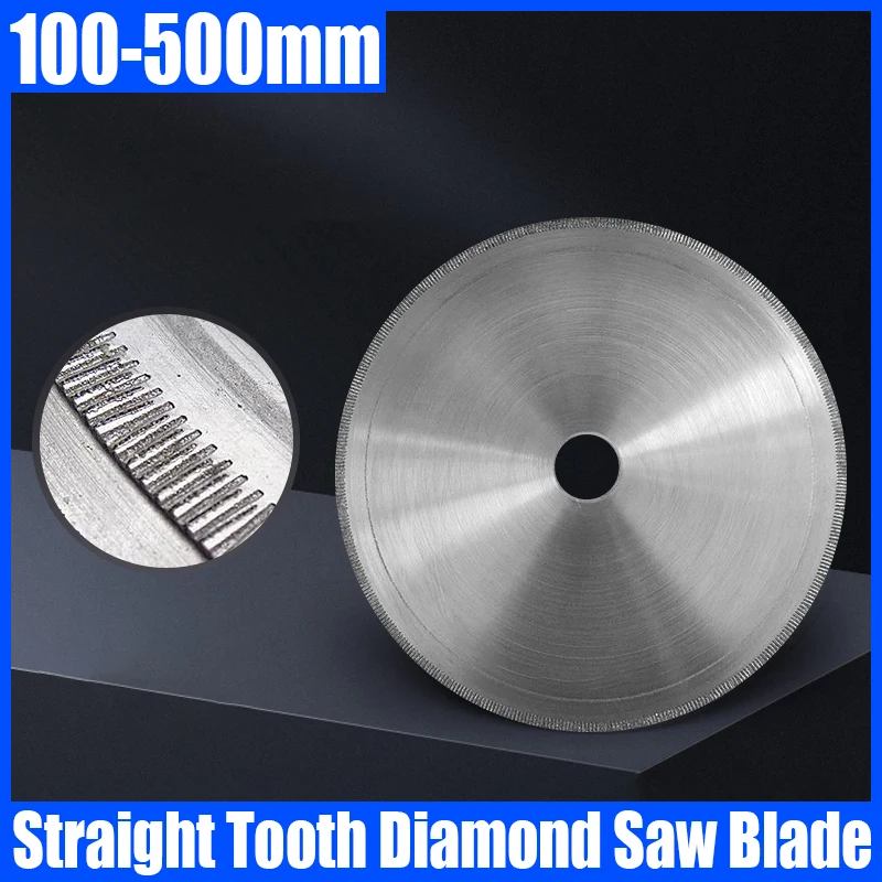 1PCS 100-500mm Diamond Circular Cutting Disc Straight Tooth Diamond Circular Saw Blade For Glass/Jade/Gemstone/Crystal Etc