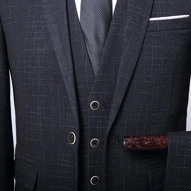 الراقية بدلة الزفاف (بدلة + سترة + بنطلون) 2026 جديد أزياء رجالية وسيم مأدبة الترفيه الأعمال ثلاث قطع مجموعة M-4XL