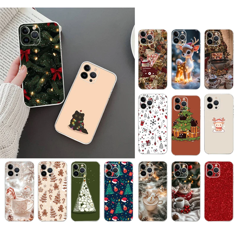 Phone Case For iphone 17 Pro Max Air 16 15 14 13 Pro Max 15 16 Pro 15Plus Christmas Kawaii