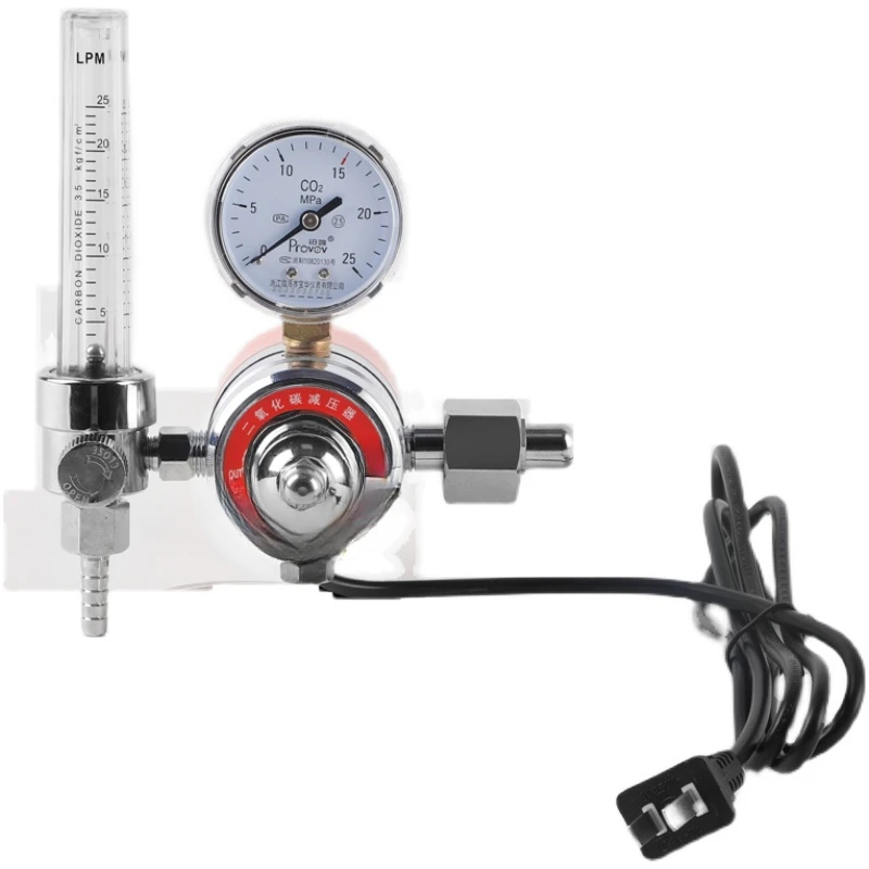 Carbon dioxide pressure reducing valve gauge electric heating plug-in cylinder pressure reducer