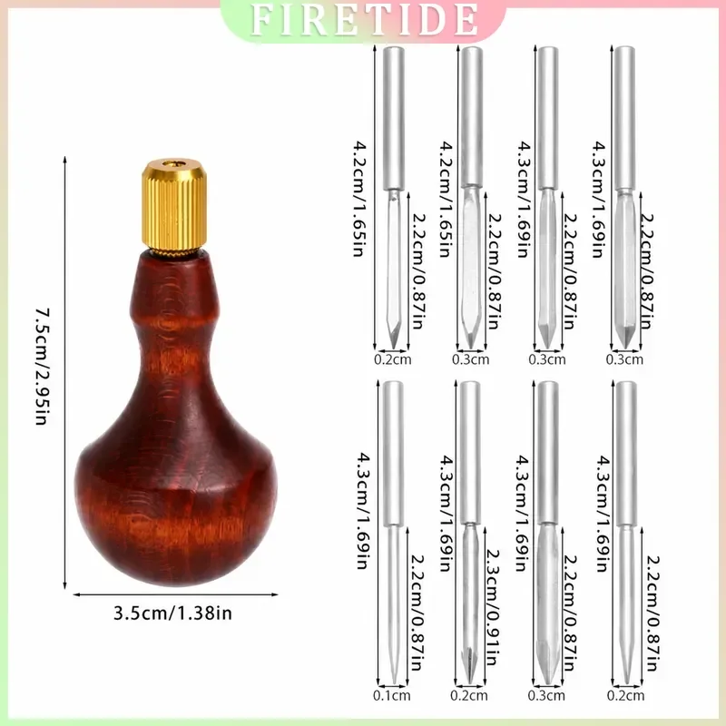 Leather Stitching Awl Tool Set with Handle Sewing Kits for Craft DIY Repair Punch Needle