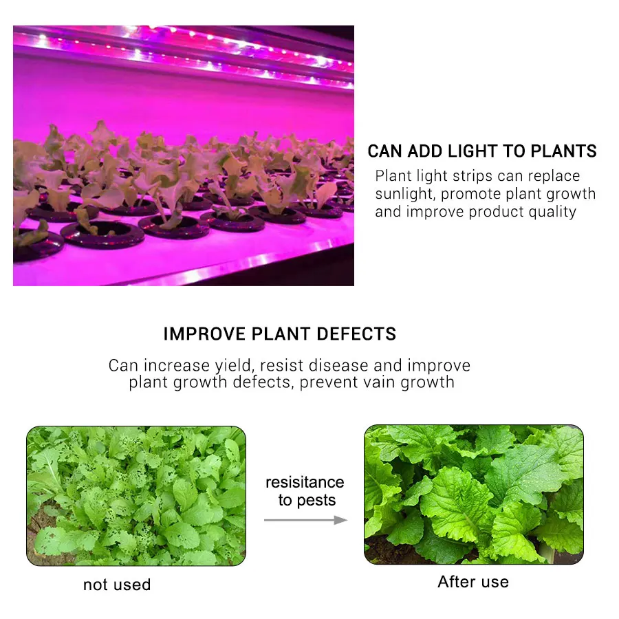 Taśma LED 5V USB LED z oświetleniem roślinnym 1-5m Wodoodporny chip LED do szklarni Sadzonki do roślin