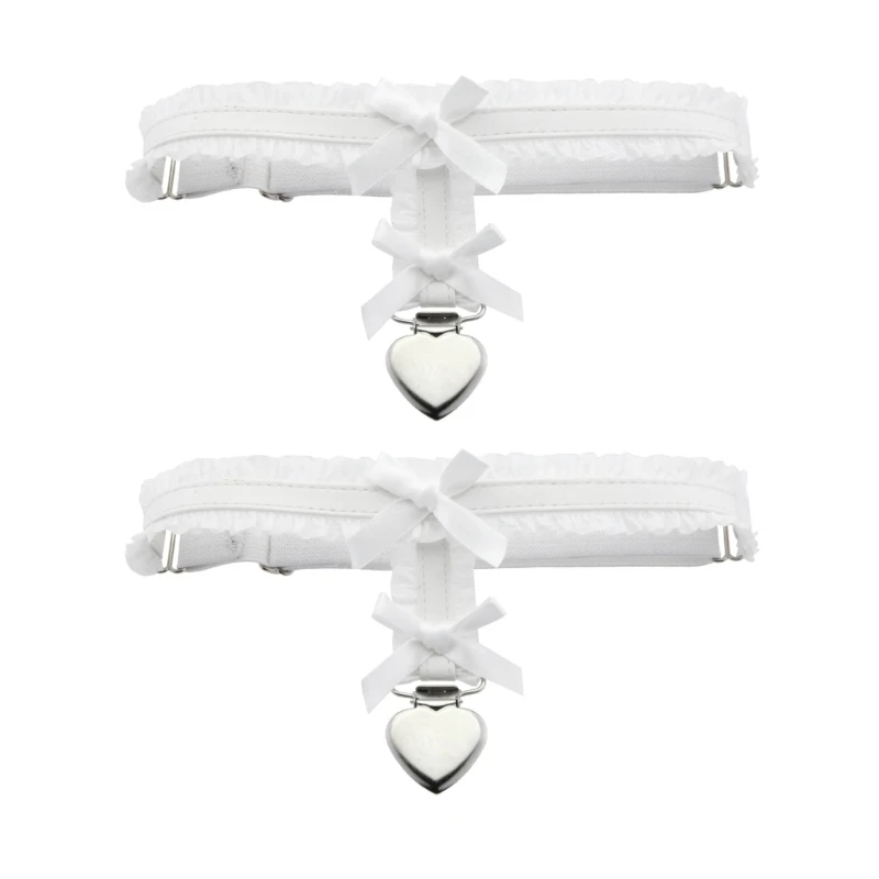 ファッショナブルなレースガーター腿ベルト滑り止め弾性デザインエレガントなちょう結びデザインの脚ストラップ女性のためのストッキング