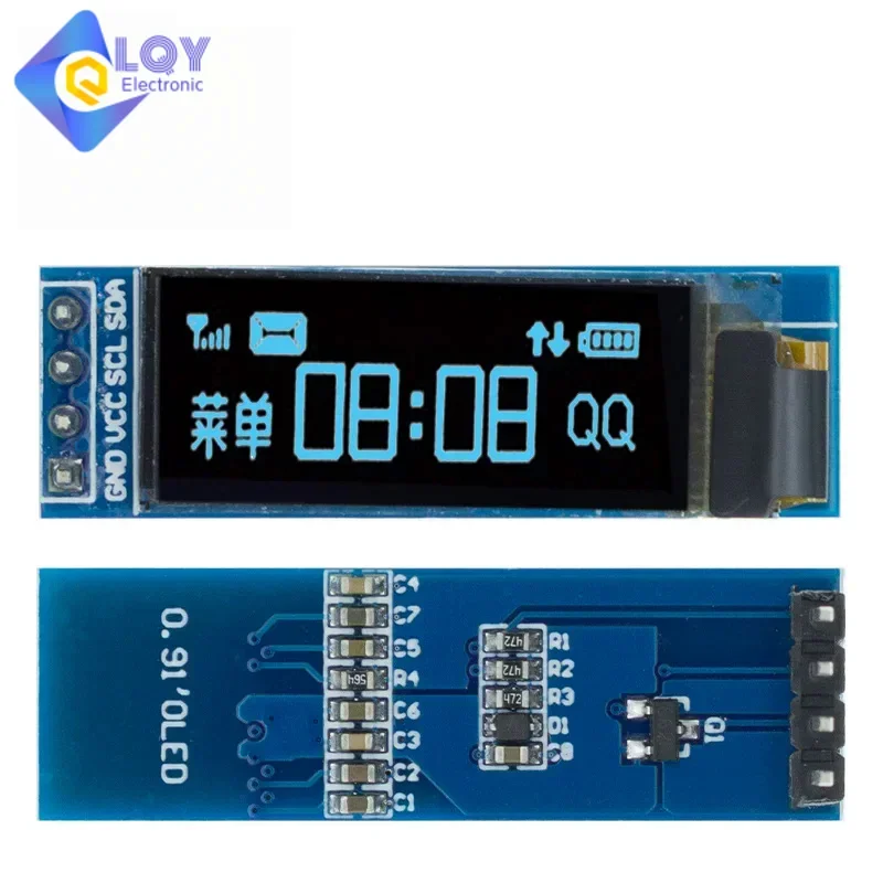 LQY 0.91 Inch OLED Module 0.91" White/Blue 128X32 OLED LCD LED Display Module IIC Communicate for Ardunio