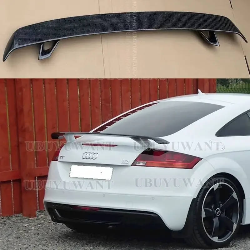 Spoiler posteriore del bagagliaio in fibra di carbonio per Audi TT MK2 Boot Wing Lip Decoration Body kit Spoiler 2008 2009 2010 2011