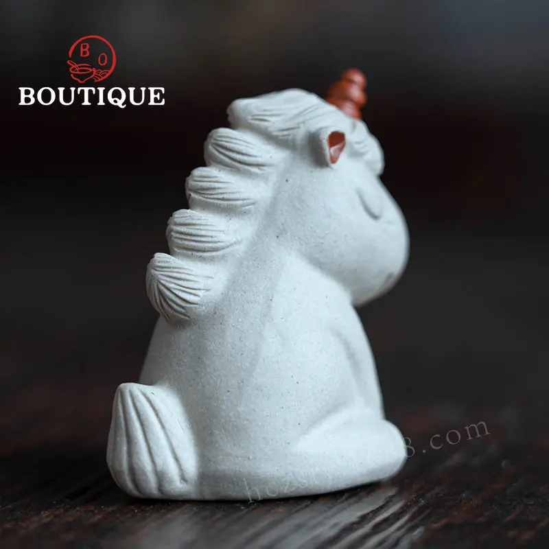 Imagem -04 - Boutique Yixing Minério Cru Roxo Argila Chá Animal de Estimação Cavalo Jogo de Chá Pode Levantar Bonito Unicórnio Mesa de Chá Brinquedo Pequeno Ornamento Requintado Presente