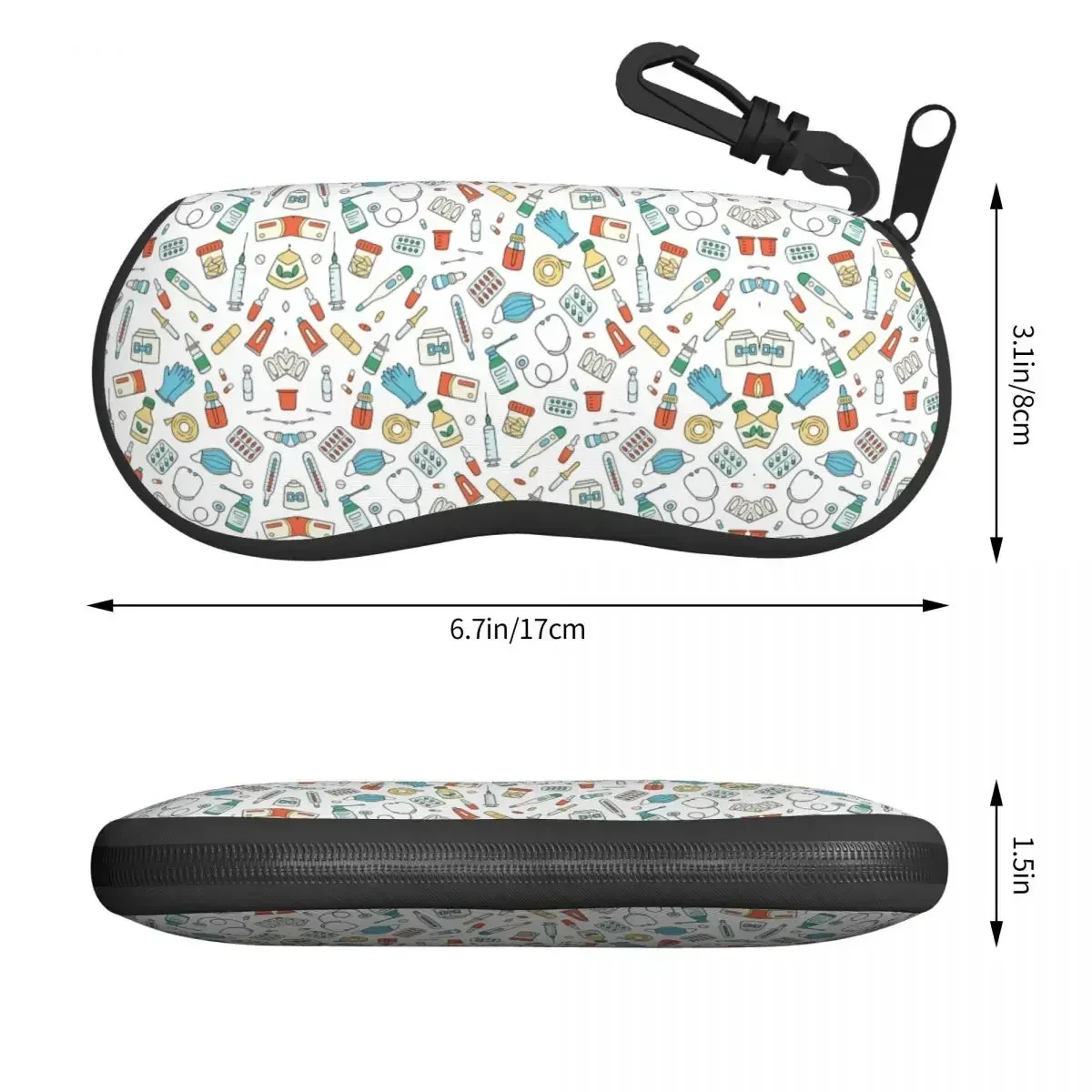 Custom Healthcare Items Pattern Shell Glasses Case Unisex Fashion Nurse  Pattern Eyeglasses Case Sunglasses Protector Box