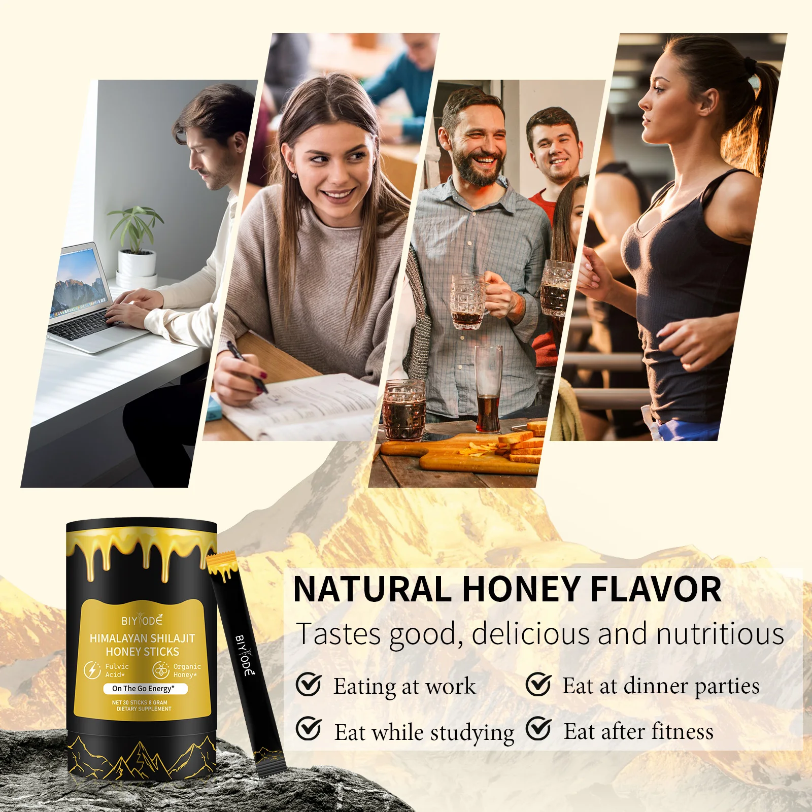 Himalayan Shilajit Resin Honey Sticks Shilajit Resin Sourced 30sticks Sugar Occurring Fulvic Acid Independent Packaging