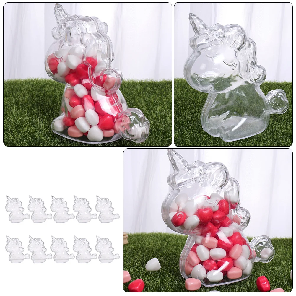 10 Pcs Unicorn Candy Box Party Cookie Container Favor Boxes Wedding Candies Sweets Plastic Holder Chocolate Gift