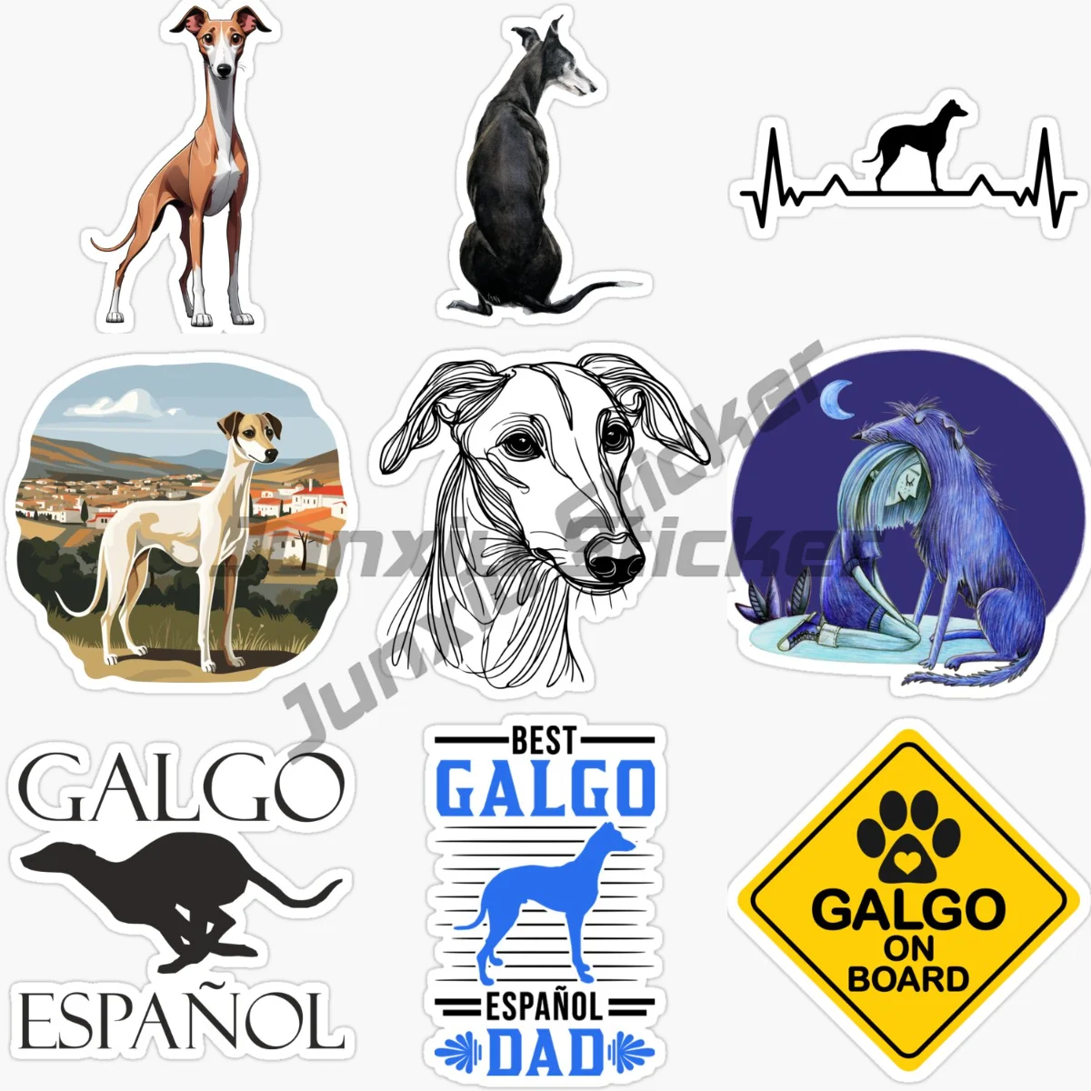 

Spanish Lion Dog Greyhound Car Stickers Vinyl Self Adhesive Flower Decoration