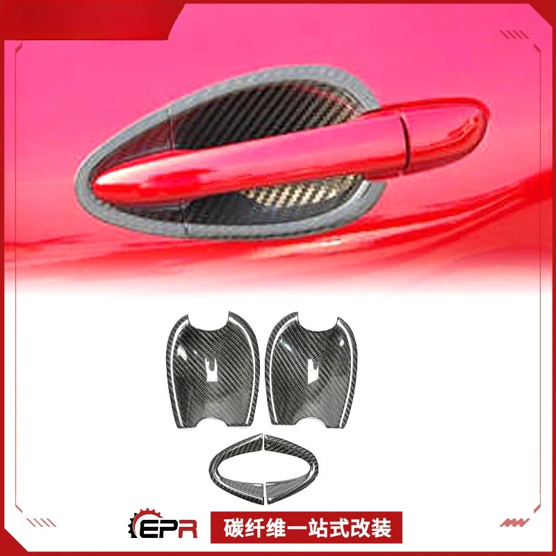 For Mazda MX5 ND Miata RF Carbon Fiber Door Handle Cover - 3K Twill, 3M Adhesive, UV - Resistant Outer Door Handle Cap