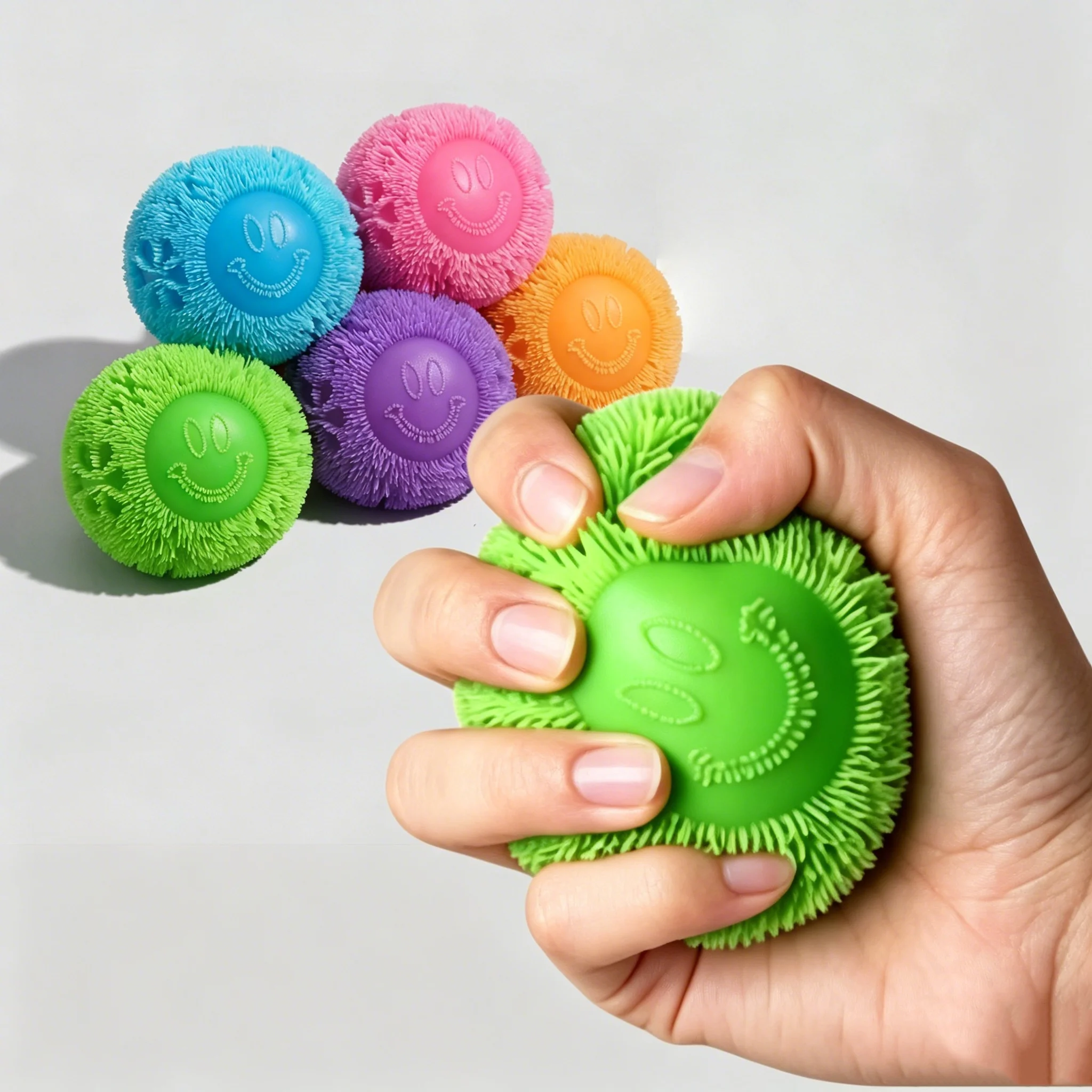 

Fun Round Plush Toy Ball Series Cute Soft Non-Sticky Portable Squeeze Stress Relief Toy for Office Adults Kids Creative Gift