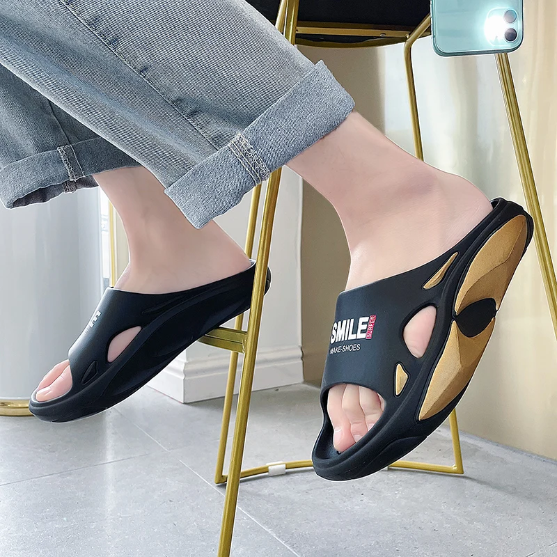 Pallene New Summer Slippers For Women And Men EVA Outdoor Beach Shoes Soft Thick Bottom Sandals Female Non-Slip Bathroom Slides