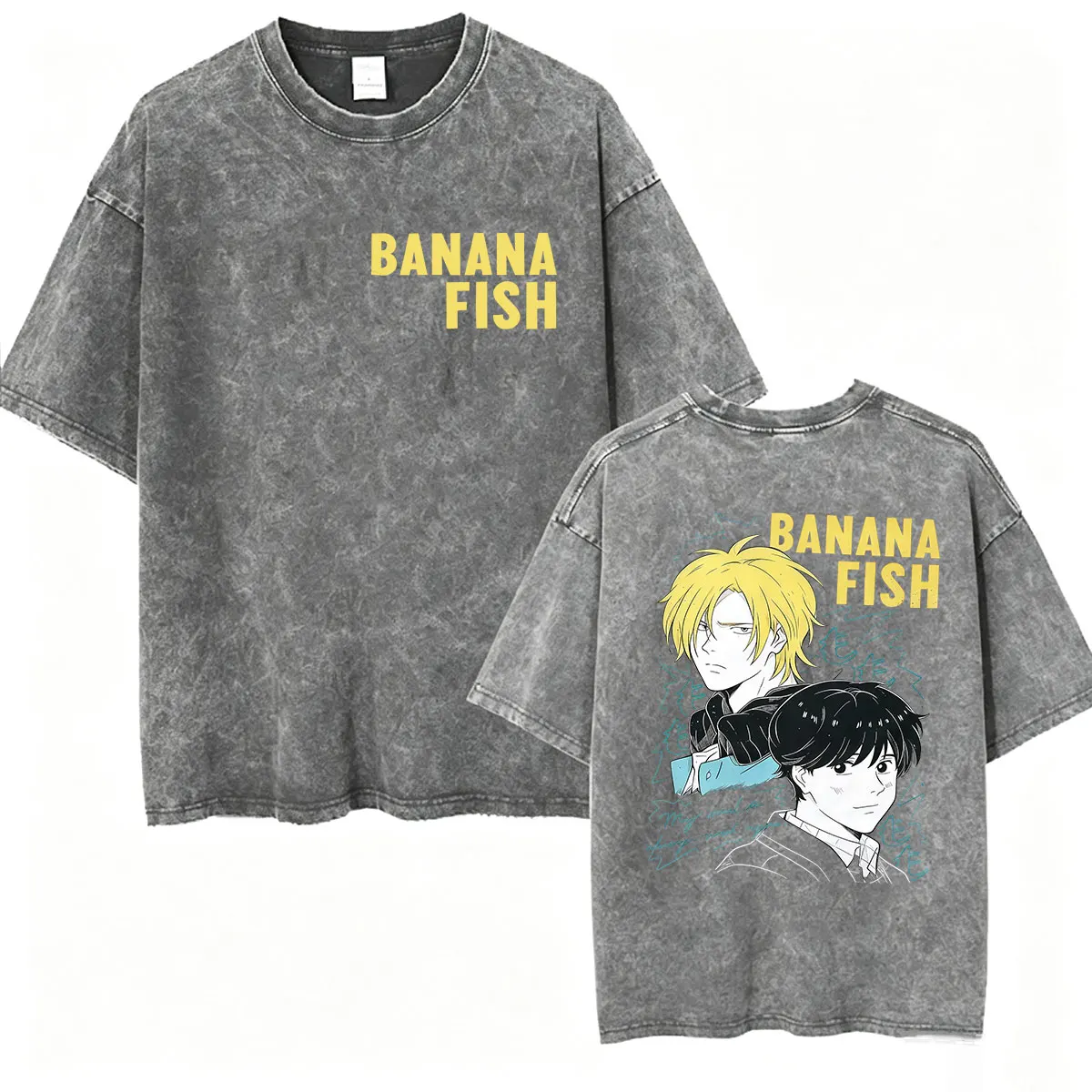 Anime Banana Fish Eiji Okumura Ash Lynx Vintage Washed T Shirts Men's Women Harajuku Clothing Fashion Oversized Cotton T-shirts view 4