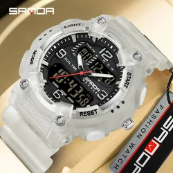 2024 Sanda Top Ｂrand 6181 Men's Electronic Watches Night Glow Date Multi Functional Waterproof Men's Quartz Electronic Watches