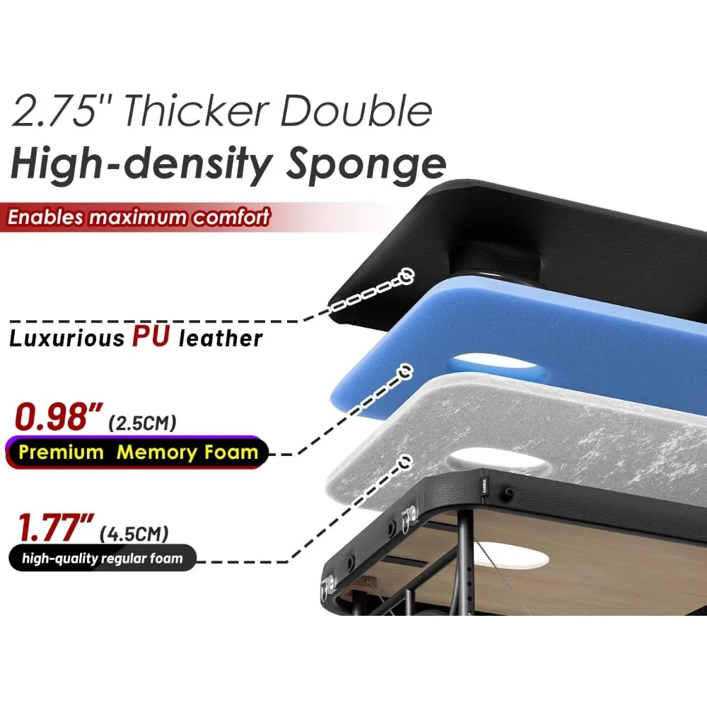 CLORIS-Table de Énergie Professionnelle, Portable, en Mousse à Mémoire de Forme, Jambe pour Maintenir jusqu'à 1100lb, observateur, pour Salon de Spa, 84 Pouces