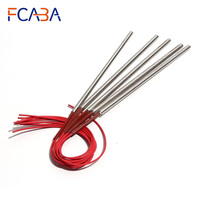 FCABA 10PCS 9mm 265~300mm 201SUS Single Head Dual Heating Tube 110V/220V/380V 590W/600W/640W/650W/680W Heater Element for Water