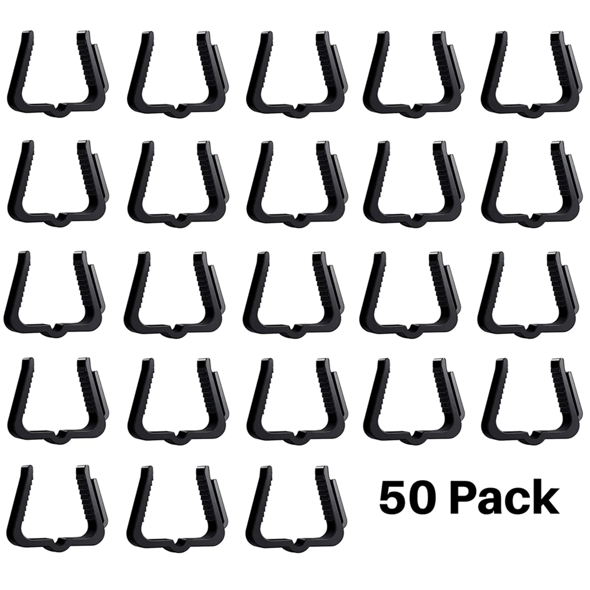 50-Pack Outdoor Holiday Light Clips, Black Hooks