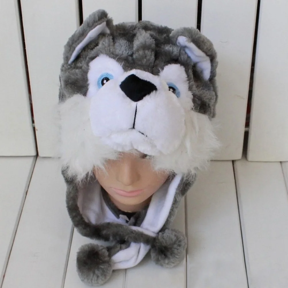 Engraçado crianças animal chapéu cinza para cosplay festa dos desenhos animados chapéu traje headwear para crianças adultos