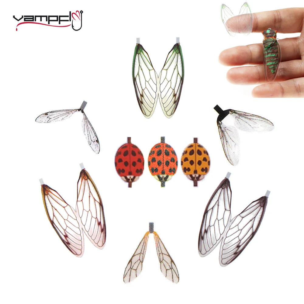 

Vampfly Realistic Adult Flies Wings Stonefly Caddis Insect Pre-Cut Fly Tying Wings Trout Fly Fishing Lures Tying Materials