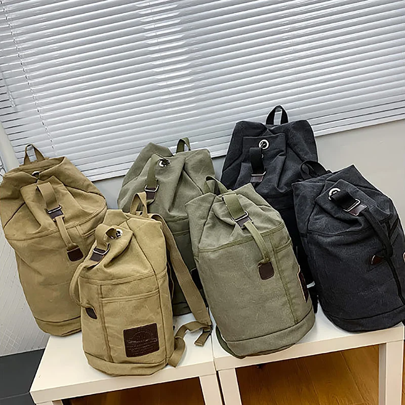 30L 60L Canvas Travel Backpack Men Gym Training Rucksack Large Capacity Men\'s Student School Fitness Sports Shoulder Bag X556A