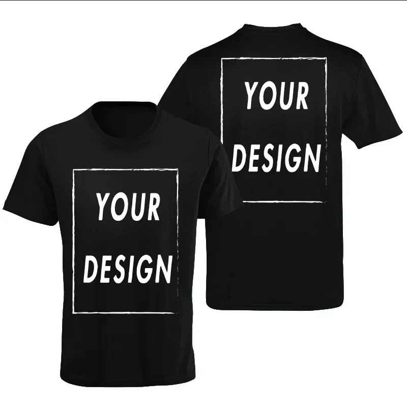 T-shirt personalizada profissional dos homens, Front Back Print, seu próprio logotipo, foto de texto, masculino personalizado, presentes premium,