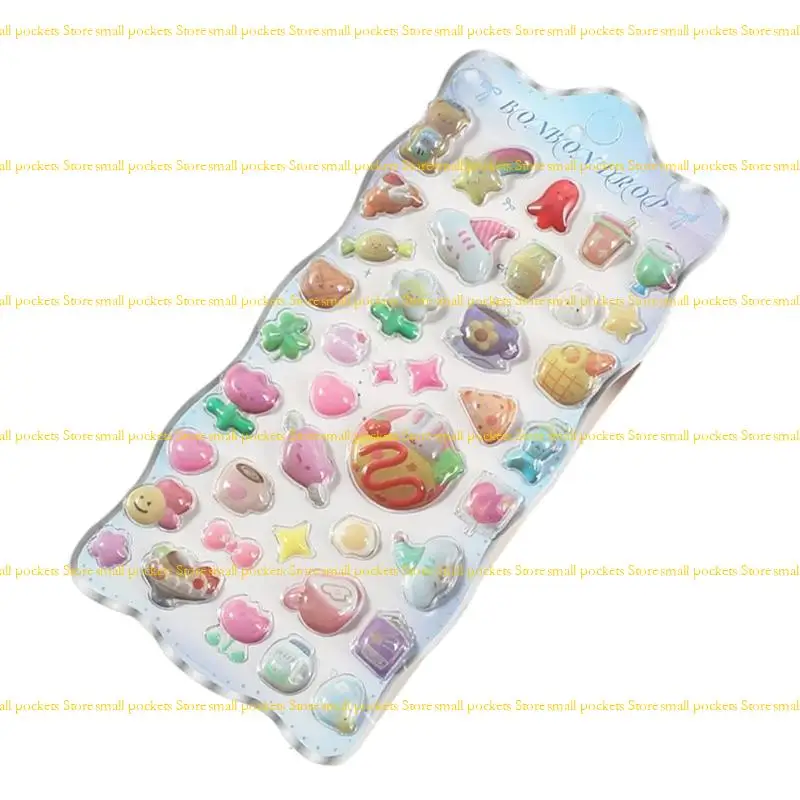 R1WD Embossed Decorative Sticker Adhesive PVC Resin Sticker For Water Bottle Pencil Case Notebook and Kids Room Wall Art