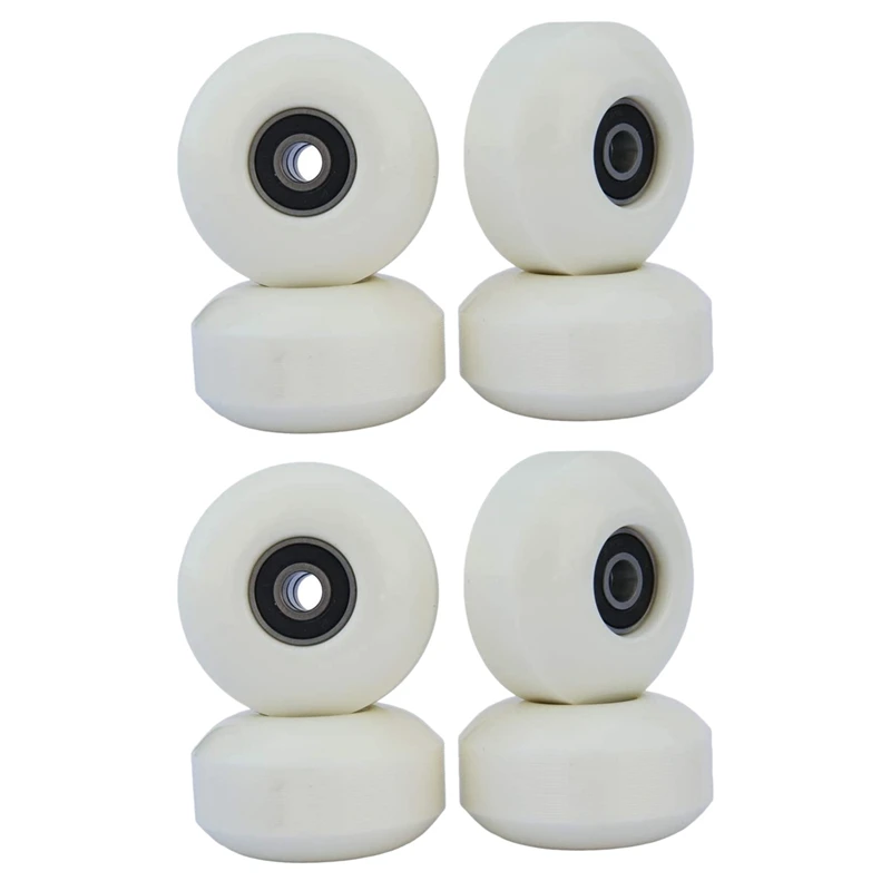 Skateboard Wheels With Bearings 52X30mm Street PU Wheels Skateboard Parts Cruiser Longboard Wheels (Set Of 8) White